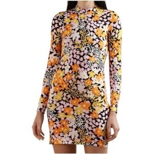 Ted Baker London Delilah Bodycon Floral Print Long Sleeve Mini Dress -3